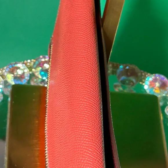 Coach Orange Pebbled Leather Women's Trifold Wallet 8” x 4.5” - Picture 7 of 14